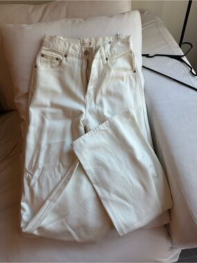 Classic High-Rise White Jeans